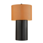 Secret Agent 28" Table Lamp in Black/Camel Leather