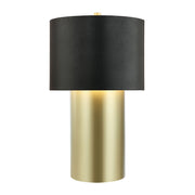 Secret Agent 28" Table Lamp in Painted Gold/Black Leather