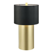 Secret Agent 28" Table Lamp in Painted Gold/Black Leather
