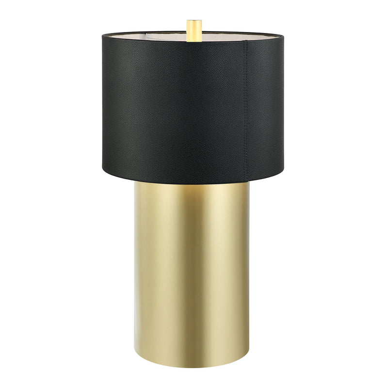 Secret Agent 28" Table Lamp in Painted Gold/Black Leather