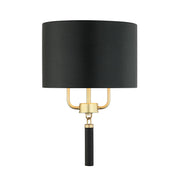 Secret Agent 2-Light 18" Wall Sconce in Painted Gold/Black Leather