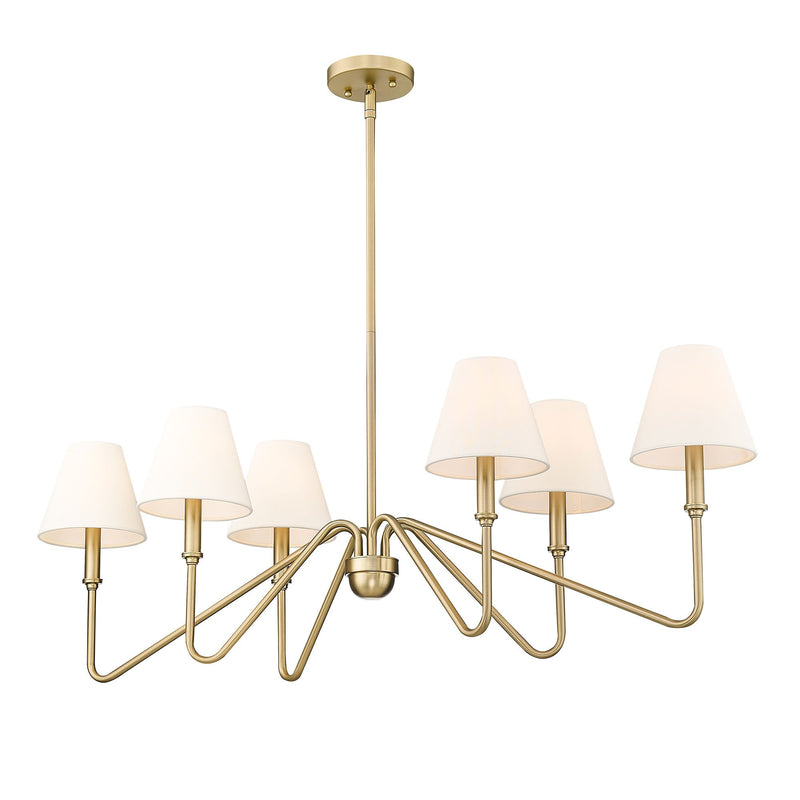 Kennedy 6-Light Linear Pendant in Brushed Champagne Brass