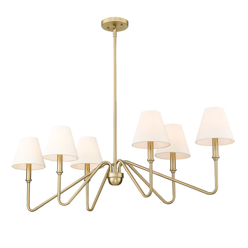 Kennedy 6-Light Linear Pendant in Brushed Champagne Brass