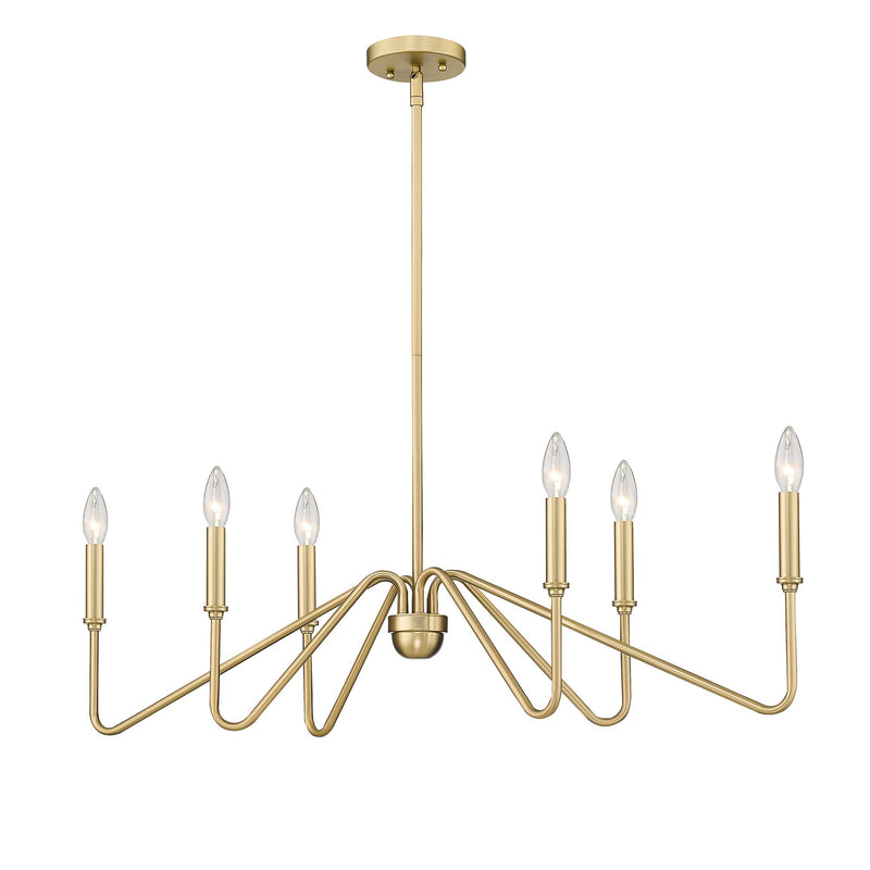 Kennedy 6-Light Linear Pendant in Brushed Champagne Brass