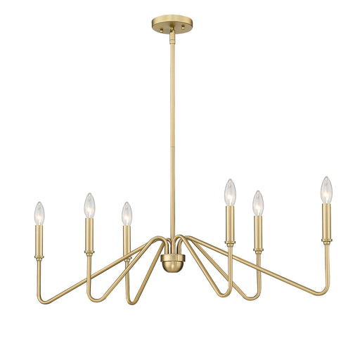 Kennedy 6-Light Linear Pendant in Brushed Champagne Brass