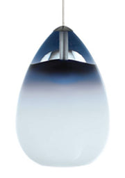 Alina Mini Pendant in Satin Nickel with Blue Glass