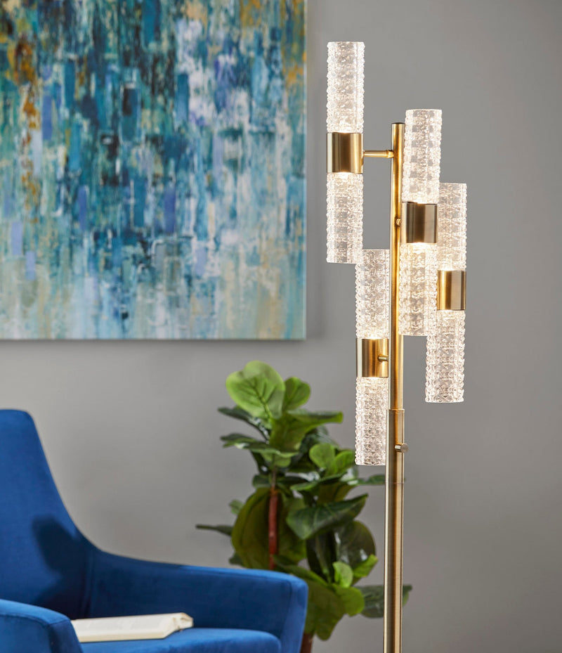 Harriet LED Floor Lamp in Antique Brass