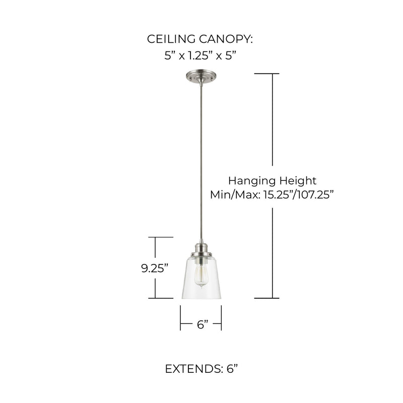 Fallon Mini Pendant in Brushed Nickel