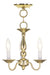 Williamsburgh 3 Light Convertible Mini Chandelier/Ceiling Mount in Polished Brass
