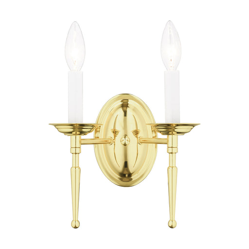 Williamsburgh 2 Light Wall Sconce in Polished Brass