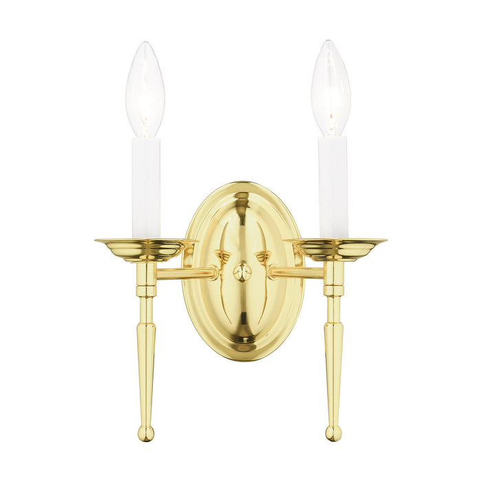 Williamsburgh 2 Light Wall Sconce in Polished Brass