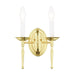 Williamsburgh 2 Light Wall Sconce in Polished Brass
