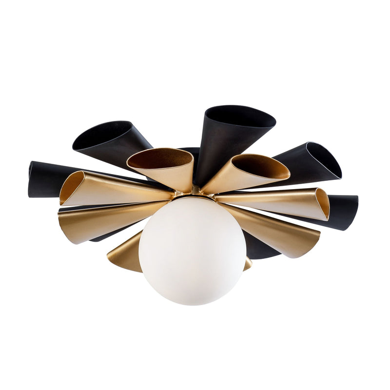 Daphne 18" Wall / Ceiling Light in Matte Black/French Gold
