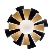 Daphne 18" Wall / Ceiling Light in Matte Black/French Gold