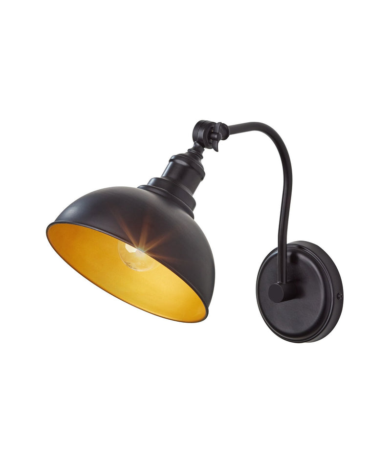 Wallace Wall Lamp in Black/Gold