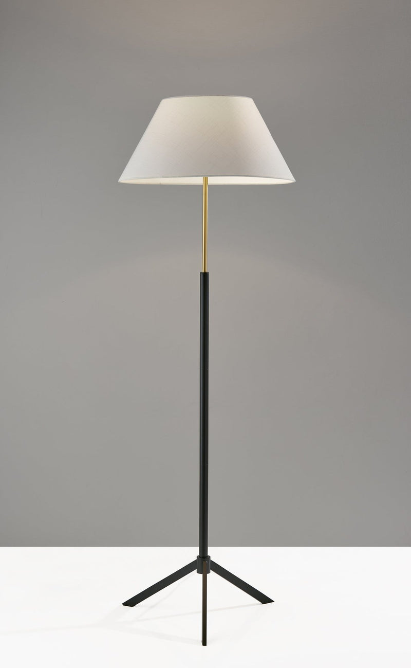 Harvey Floor Lamp in Black W/ Brass
