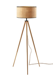 Jackson Floor Lamp in Natural Wood W. Black