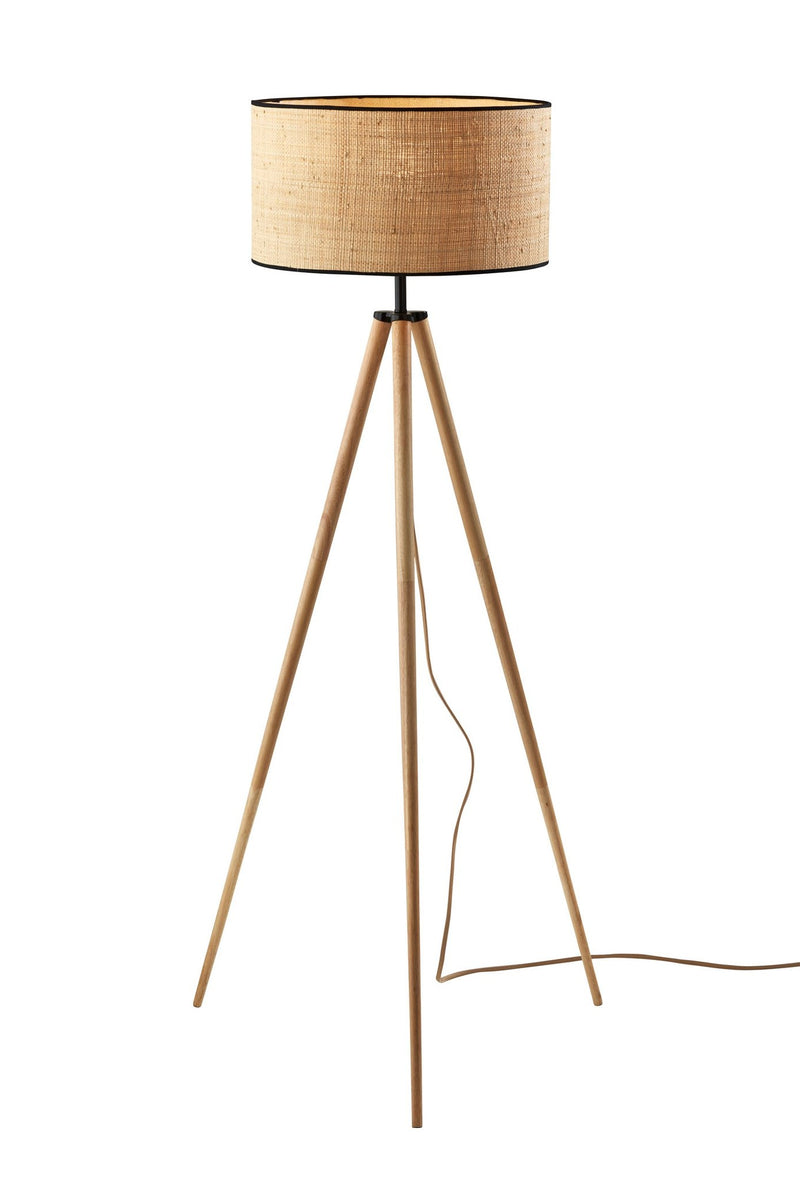 Jackson Floor Lamp in Natural Wood W. Black