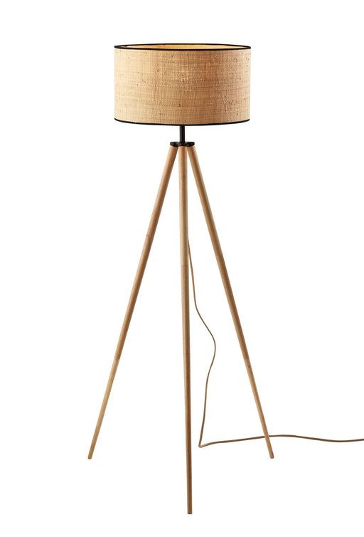 Jackson Floor Lamp in Natural Wood W. Black