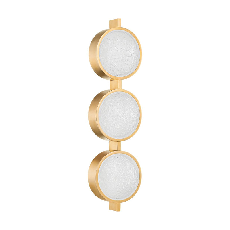 Ansonia 3-Light Wall Sconce in Vintage Brass