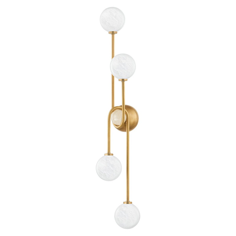 Astro 4-Light Wall Sconce in Vintage Brass