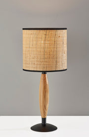 Cayman Table Lamp in Black & Natural Wood