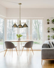 Zoe 3-Light Chandelier in Antique Brass