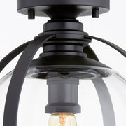 12" Globe Semi-Flush Ceiling Mount in Textured Black