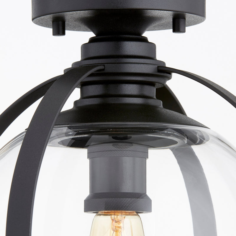 12" Globe Semi-Flush Ceiling Mount in Textured Black