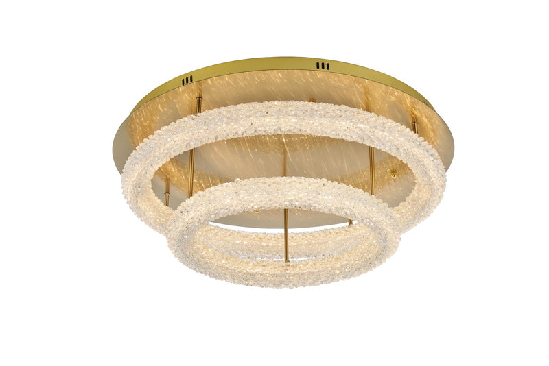 Bowen 2-Light 29.5" Flush Mount in Satin Gold