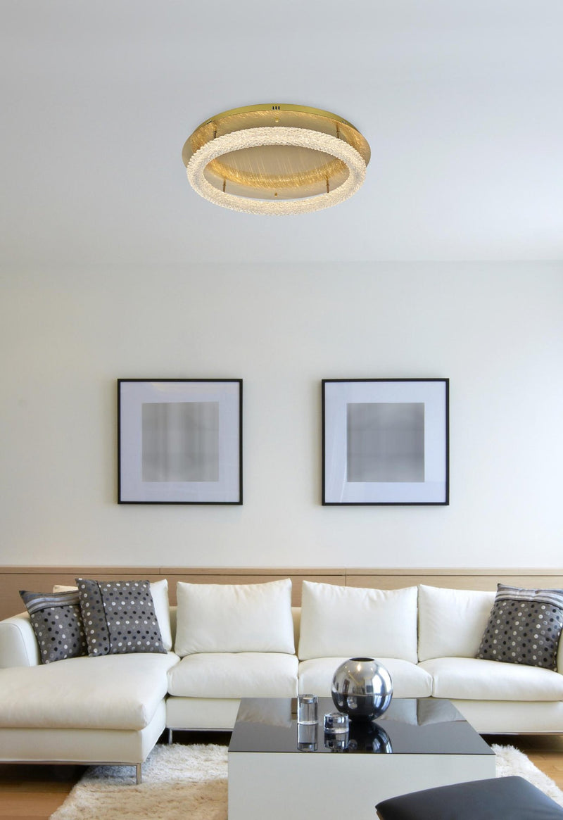 Bowen 29.5" Flush Mount in Satin Gold