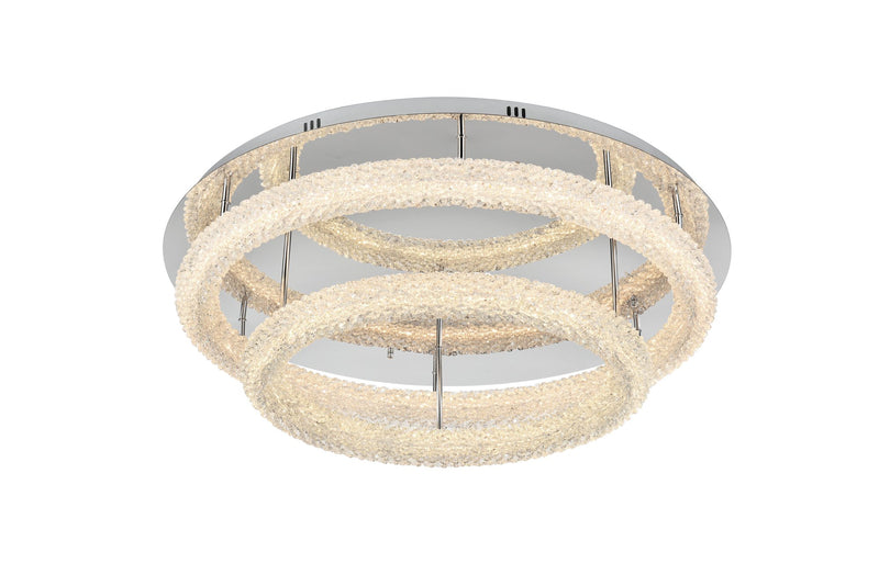 Bowen 2-Light 33.5" Flush Mount in Chrome