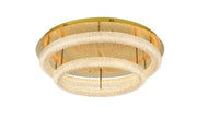 Bowen 2-Light 33.5" Flush Mount in Satin Gold