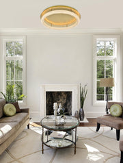 Bowen 33.5" Flush Mount in Satin Gold