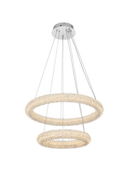 Bowen 2-Light 24" Pendant in Chrome