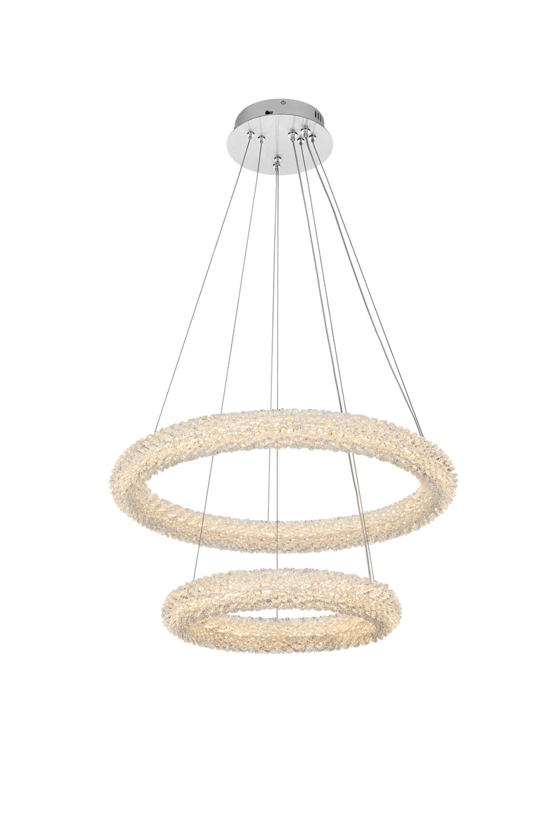 Bowen 2-Light 24" Pendant in Chrome