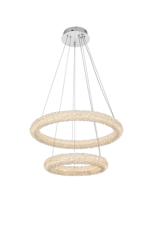 Bowen 2-Light 24" Pendant in Chrome