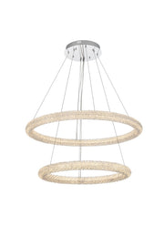 Bowen 2-Light 35.5" Chandelier in Chrome