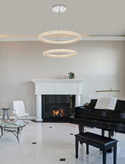 Bowen 2-Light 35.5" Chandelier in Chrome