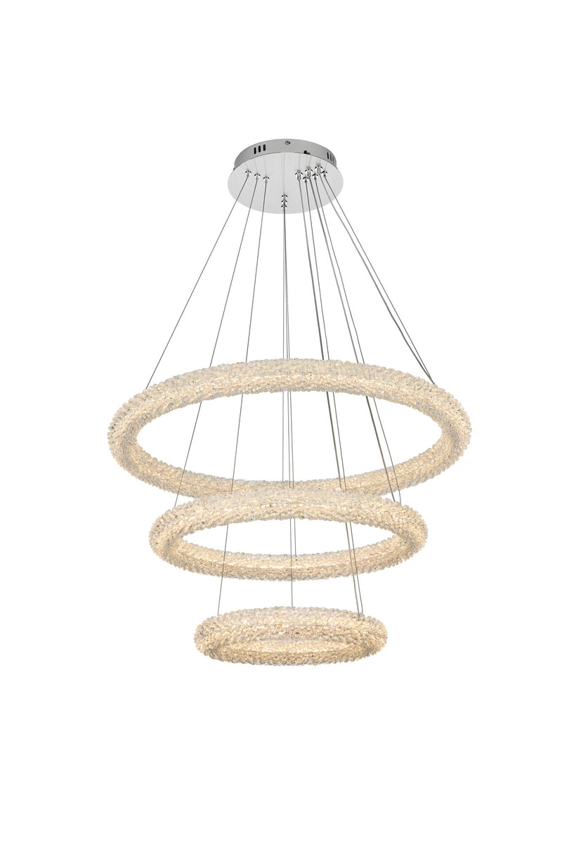 Bowen 3-Light 32" Pendant in Chrome