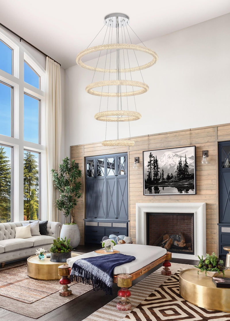 Bowen 4-Light 42" Chandelier in Chrome