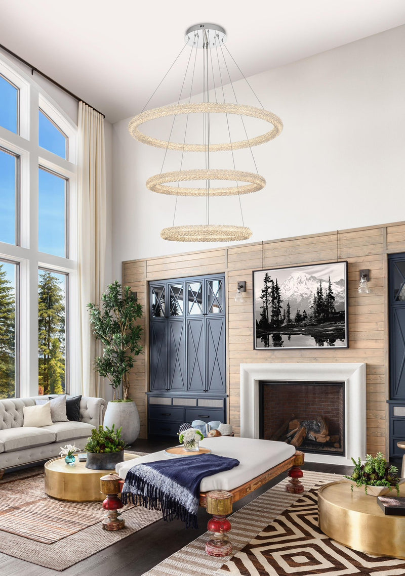 Bowen 3-Light 42" Chandelier in Chrome