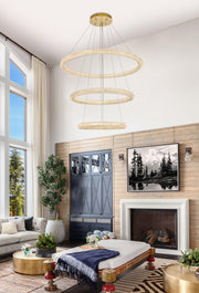 Bowen 3-Light 42" Chandelier in Satin Gold