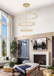 Bowen 4-Light 42" Chandelier in Satin Gold