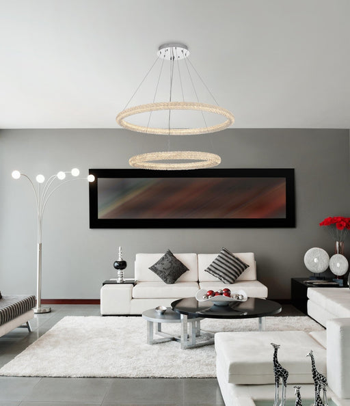 Bowen 2-Light 42" Chandelier in Chrome