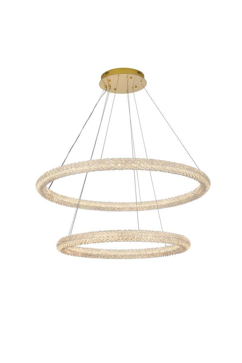 Bowen 2-Light 42" Chandelier in Satin Gold