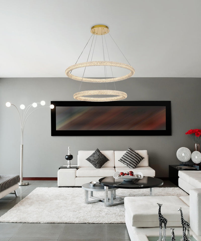 Bowen 2-Light 42" Chandelier in Satin Gold