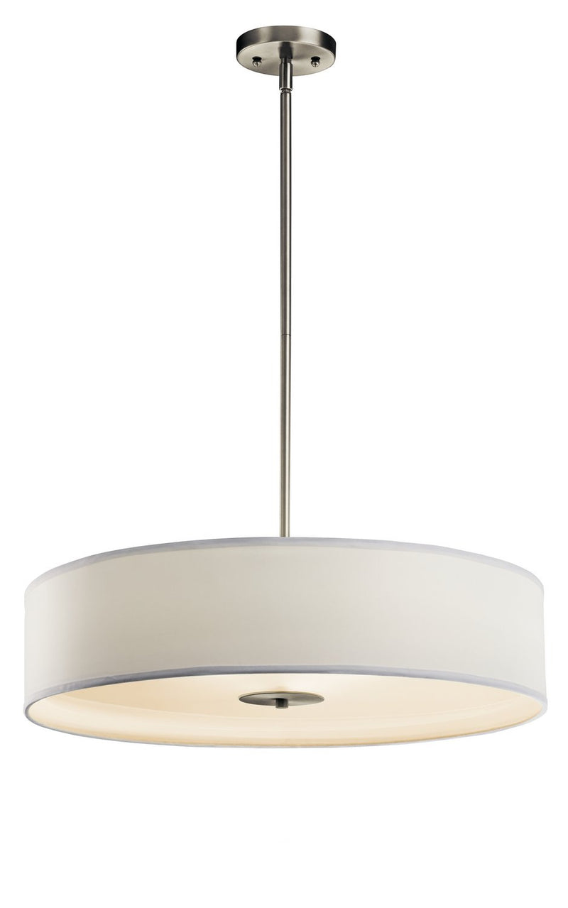 3-Light 24" Convertible Drum Pendant in Brushed Nickel