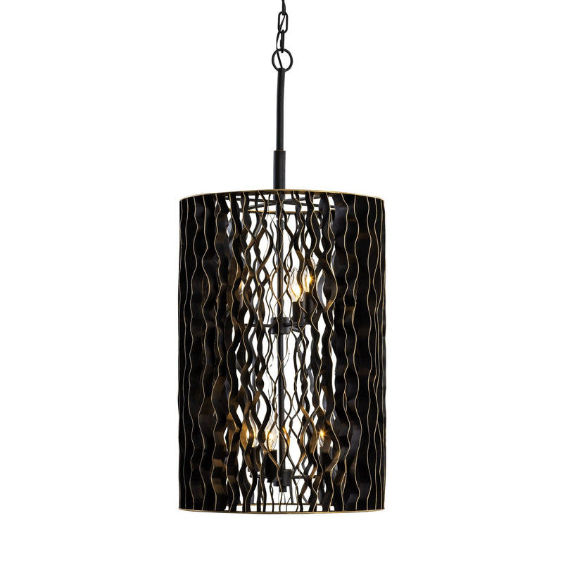 Estela 6-Light 16" Foyer Pendant in Matte Black/French Gold