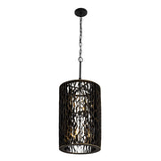 Estela 6-Light 16" Foyer Pendant in Matte Black/French Gold